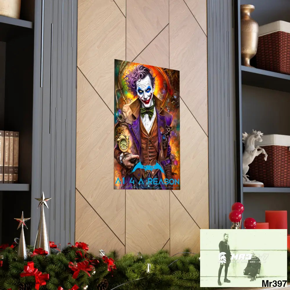 A1.4 A Reason Steampunk Joker Hearts Tribal Fractal Matte Vertical Posters Poster