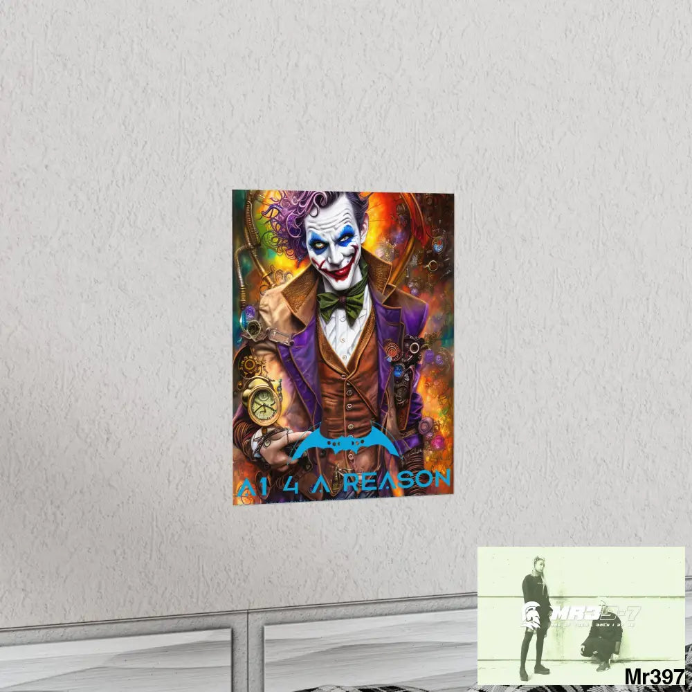A1.4 A Reason Steampunk Joker Hearts Tribal Fractal Matte Vertical Posters Poster