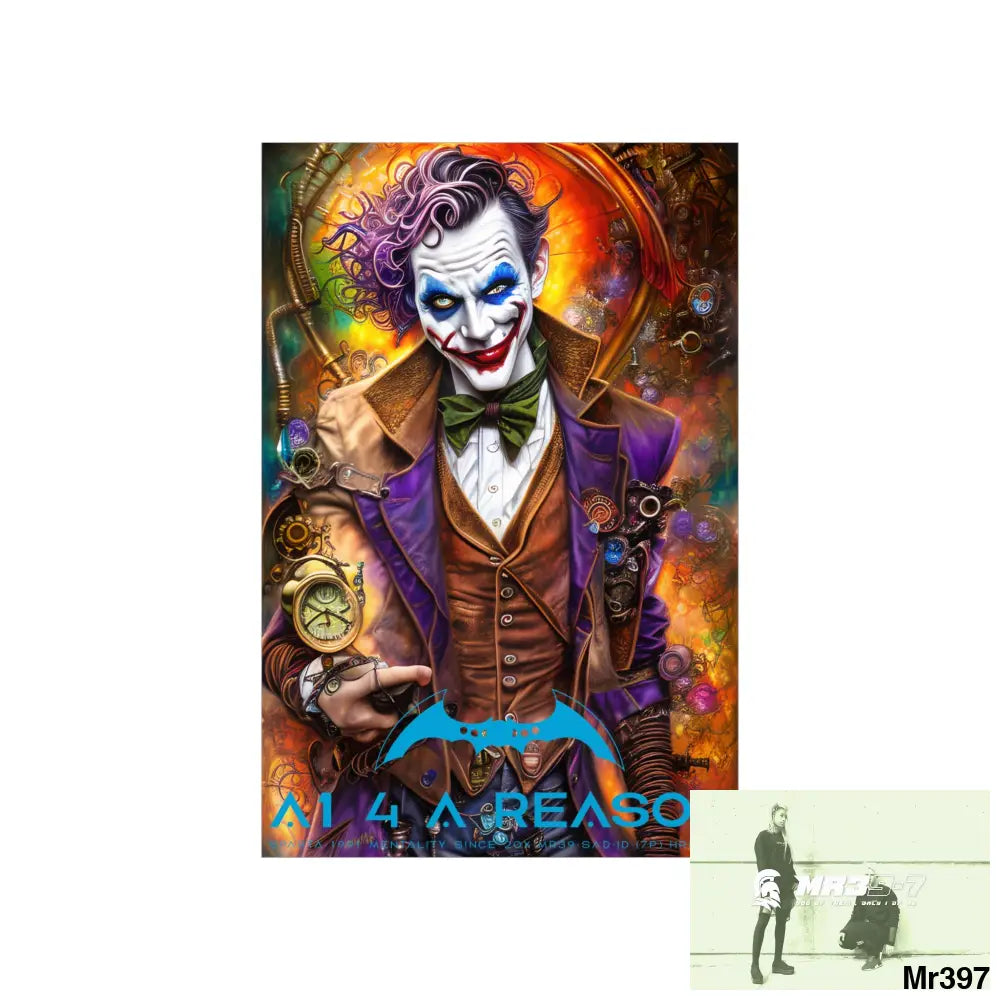 A1.4 A Reason Steampunk Joker Hearts Tribal Fractal Matte Vertical Posters Poster