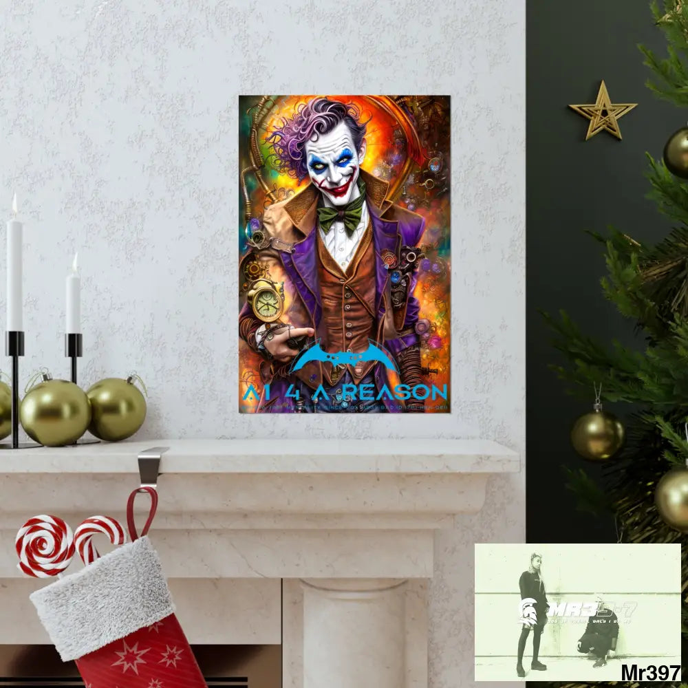 A1.4 A Reason Steampunk Joker Hearts Tribal Fractal Matte Vertical Posters Poster