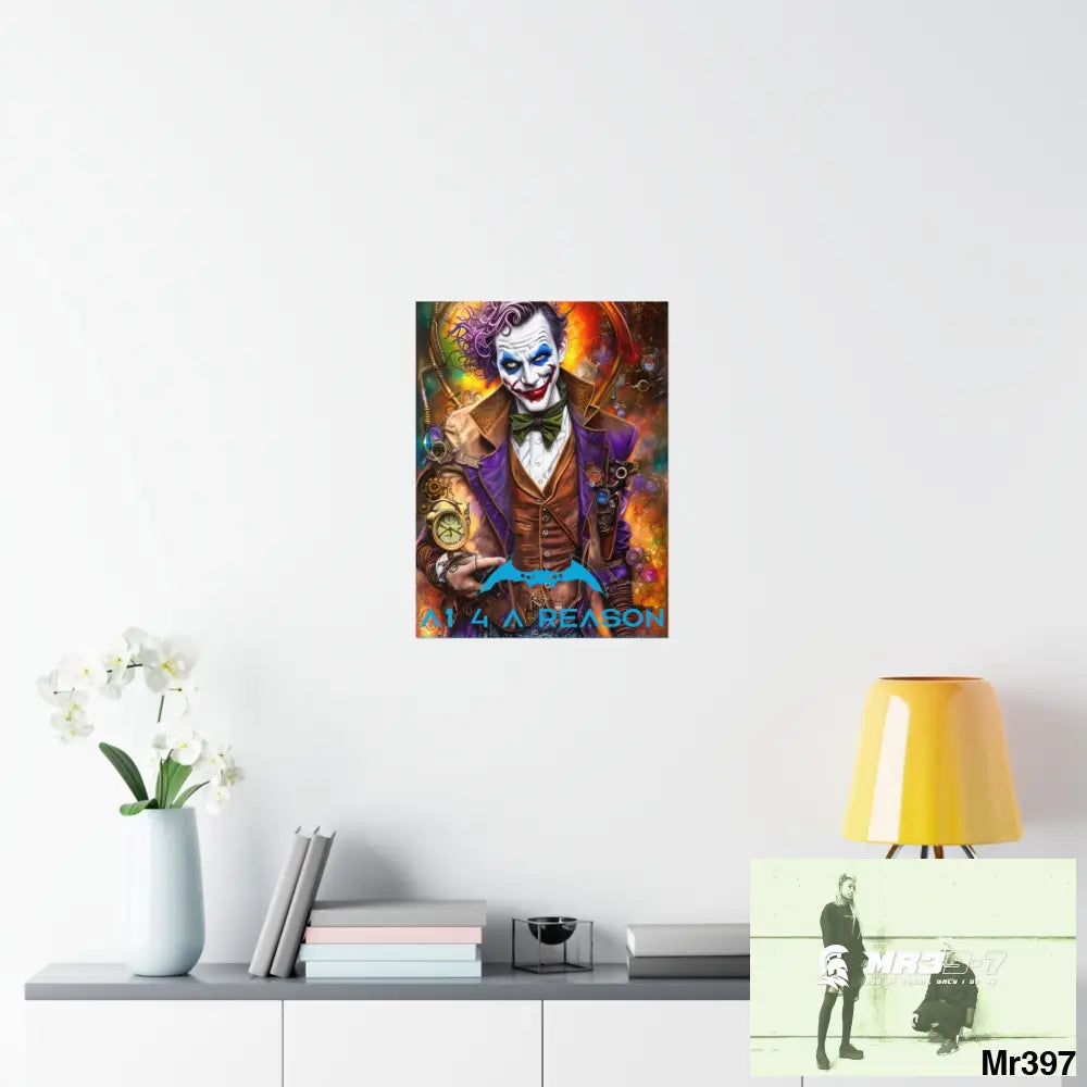 A1.4 A Reason Steampunk Joker Hearts Tribal Fractal Matte Vertical Posters Poster