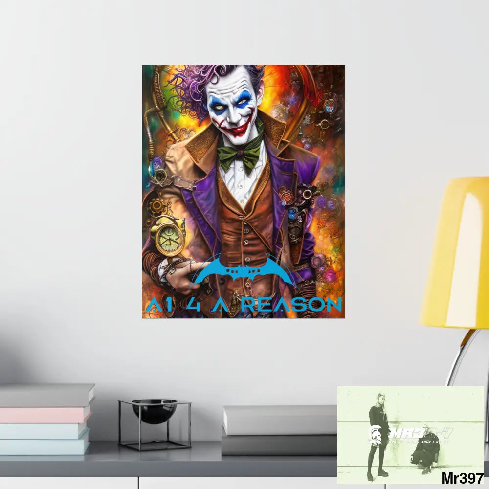 A1.4 A Reason Steampunk Joker Hearts Tribal Fractal Matte Vertical Posters Poster