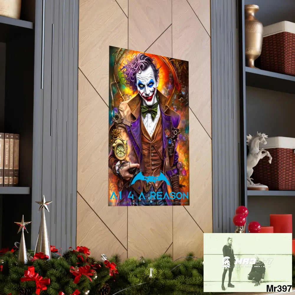 A1.4 A Reason Steampunk Joker Hearts Tribal Fractal Matte Vertical Posters Poster