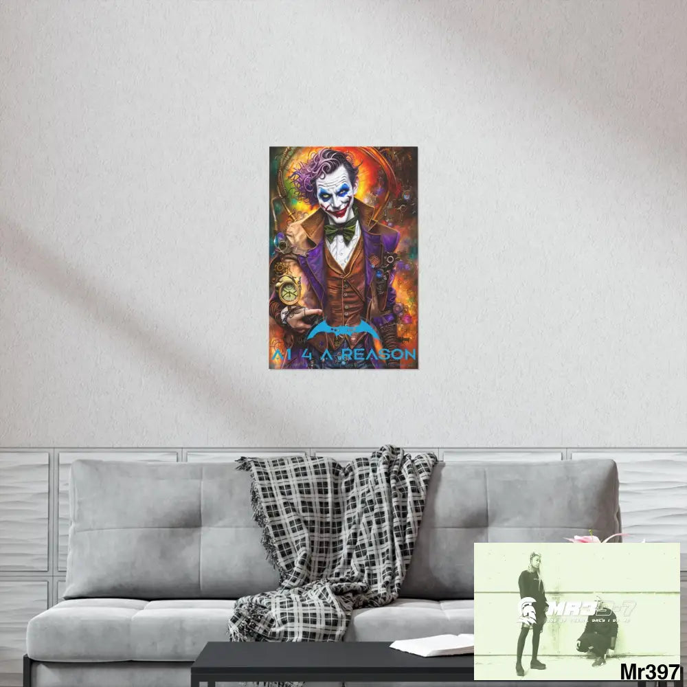 A1.4 A Reason Steampunk Joker Hearts Tribal Fractal Matte Vertical Posters Poster