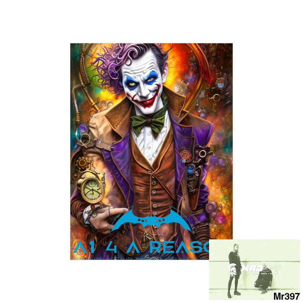A1.4 A Reason Steampunk Joker Hearts Tribal Fractal Matte Vertical Posters Poster