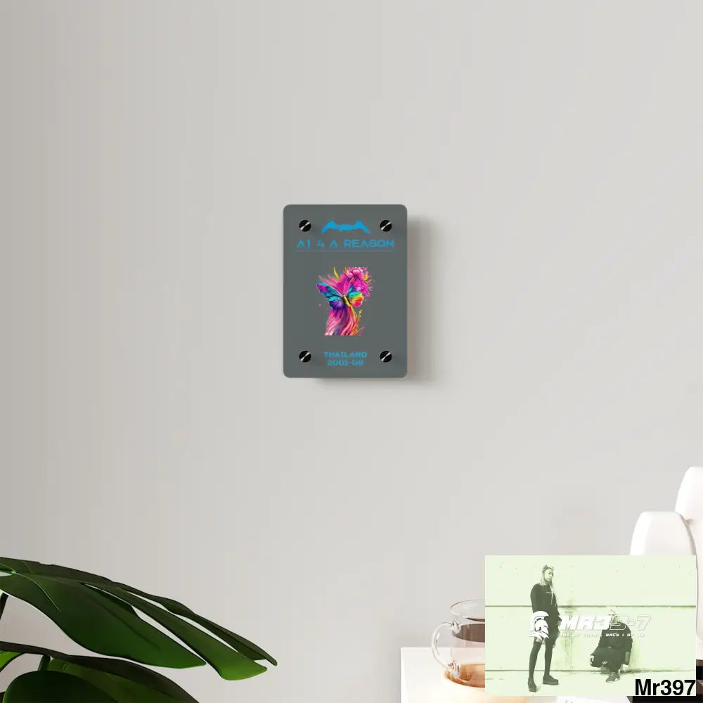 A1 4 A Reason Thailand 2001--09 Colourful Butterfly in Mid-Flight Acrylic Wall Art Panels Home Decor