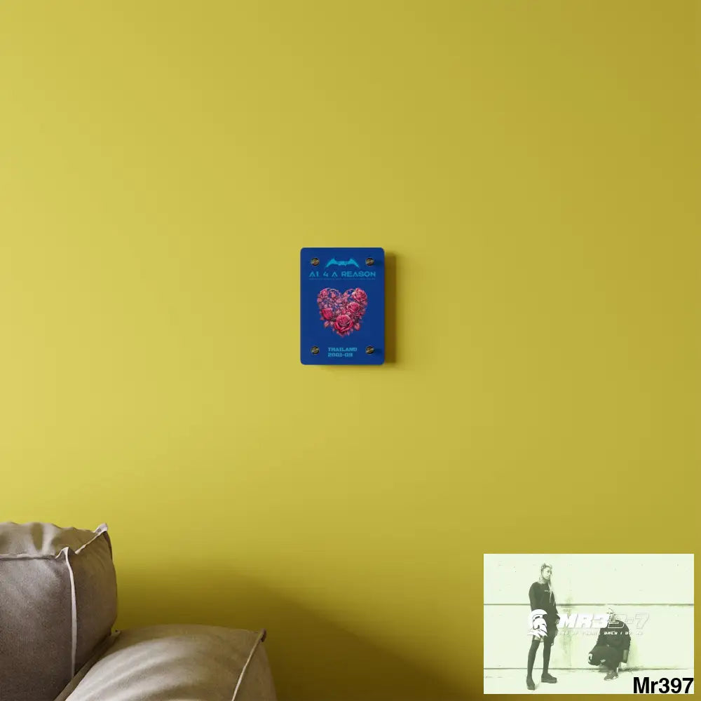 A1 4 A Reason Thailand 2001--09 Heart Made of Pink Roses Beautiful Floral Acrylic Wall Art Panels Home Decor