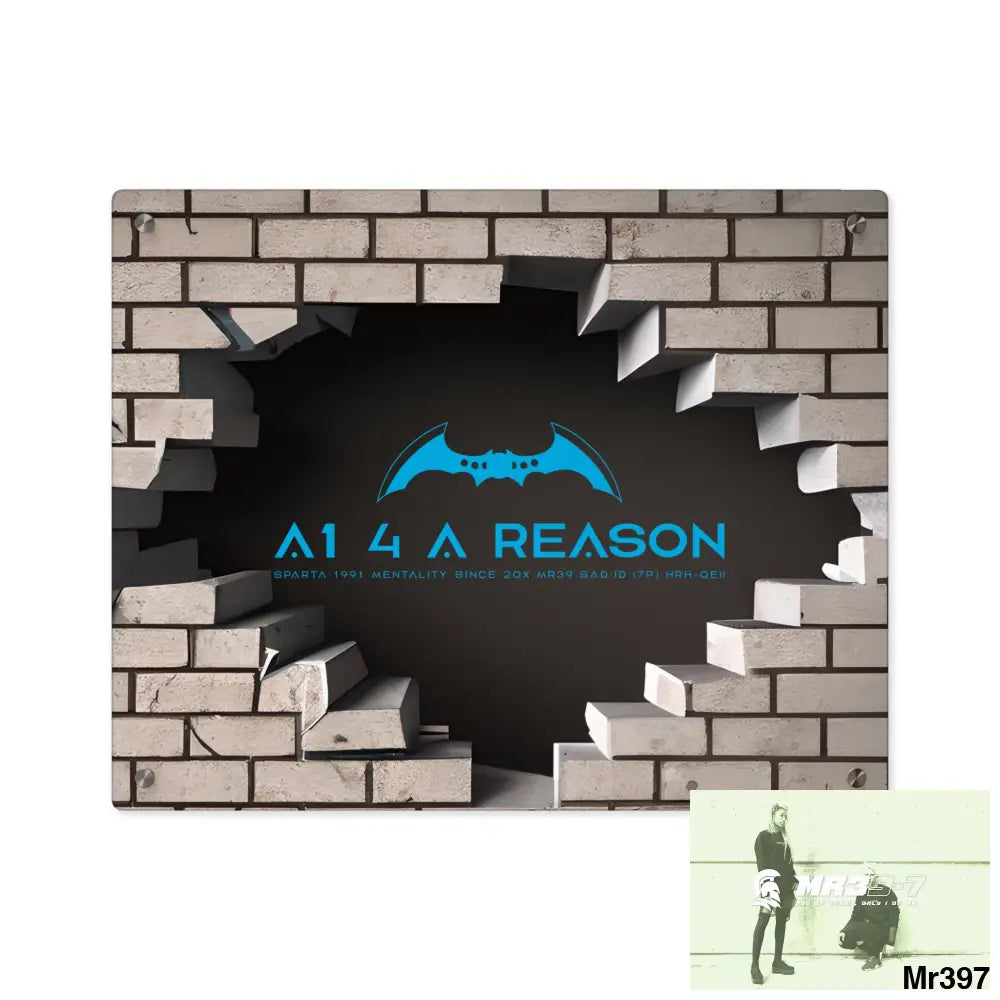 A1 4 A Reason Through the 3D Cracked Brick Wall Graphic Acrylic Wall Art Panels 20″ x 16″ (Horizontal) / 0.25’’ Home