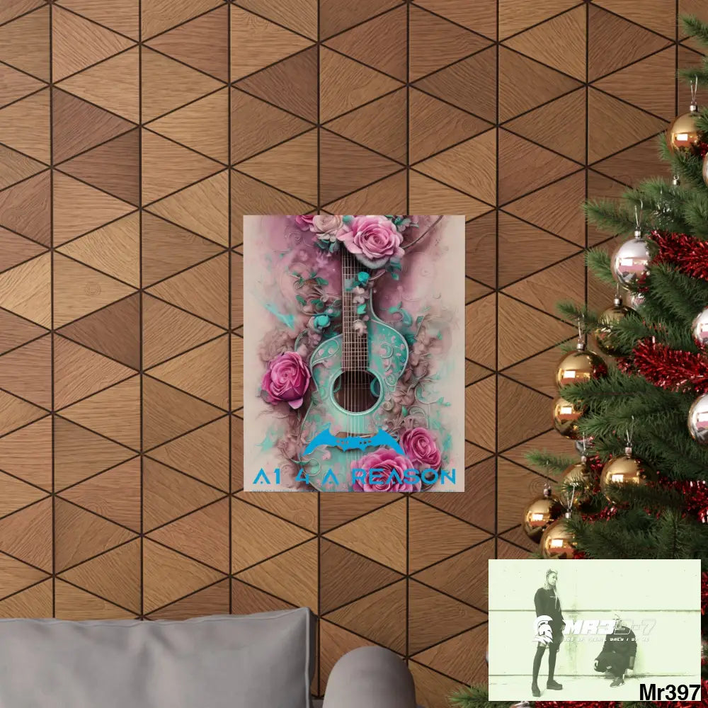 A1 4 A Reason with pink roses and guitar Matte Vertical Posters Poster