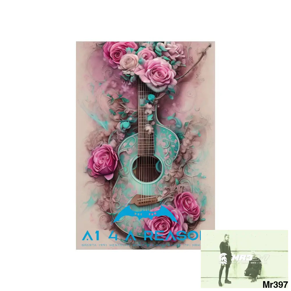 A1 4 A Reason with pink roses and guitar Matte Vertical Posters Poster