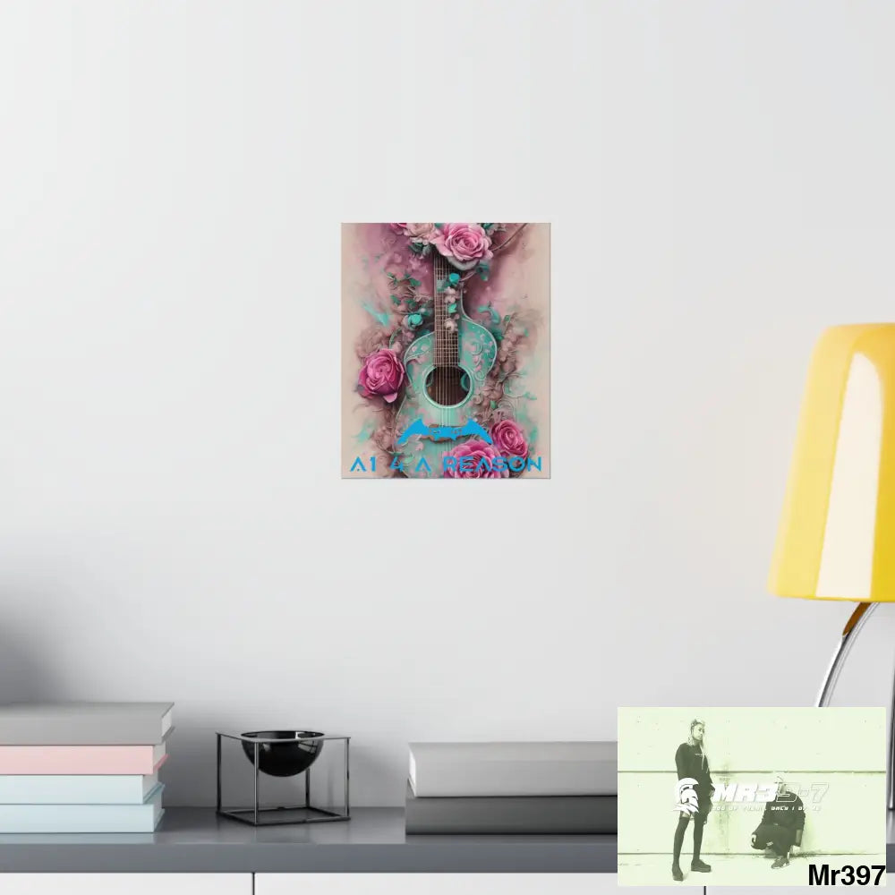 A1 4 A Reason with pink roses and guitar Matte Vertical Posters Poster