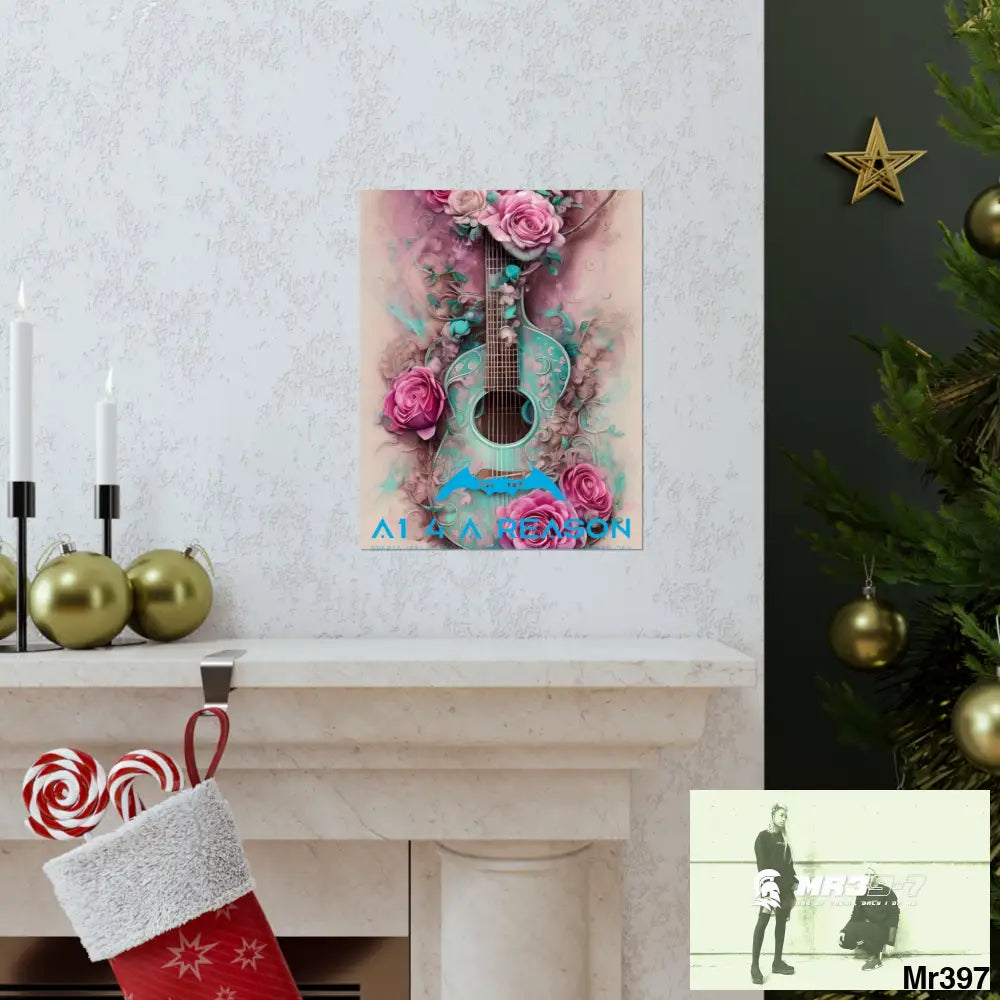 A1 4 A Reason with pink roses and guitar Matte Vertical Posters Poster