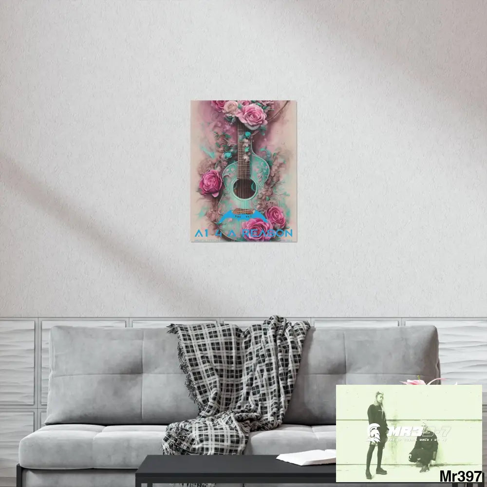 A1 4 A Reason with pink roses and guitar Matte Vertical Posters Poster