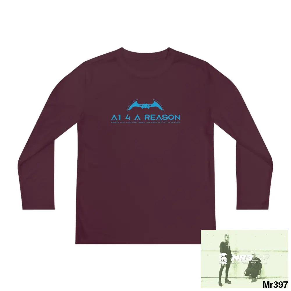 A1 4 A Reason Youth Long Sleeve Competitor Tee Maroon / S Kids clothes