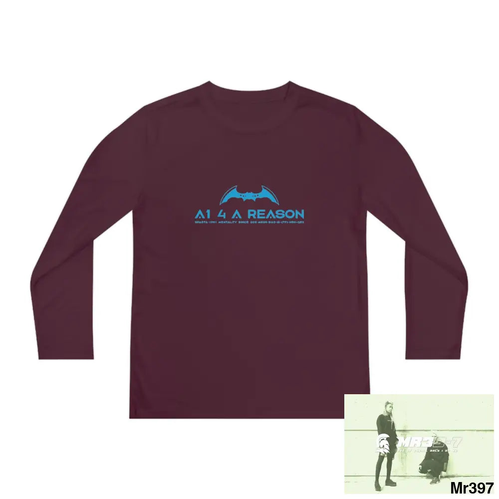A1 4 A Reason Youth Long Sleeve Competitor Tee Maroon / S Kids clothes