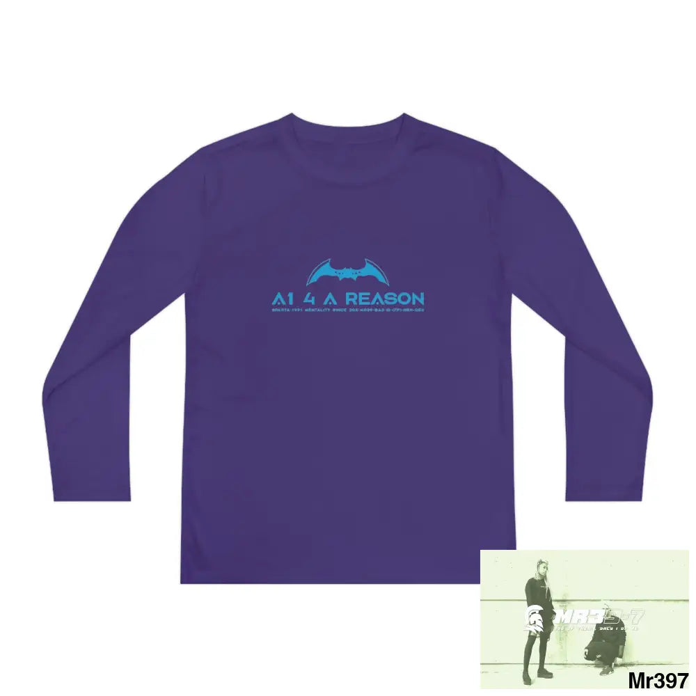 A1 4 A Reason Youth Long Sleeve Competitor Tee Purple / S Kids clothes