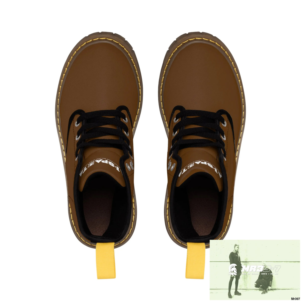 A1-Peace Sparta Black Canvas Boots AOP Shoes