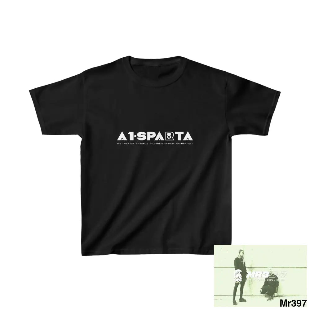 A1- Peace Sparta - Kids Heavy Cotton™ Tee XS / Black Kids clothes
