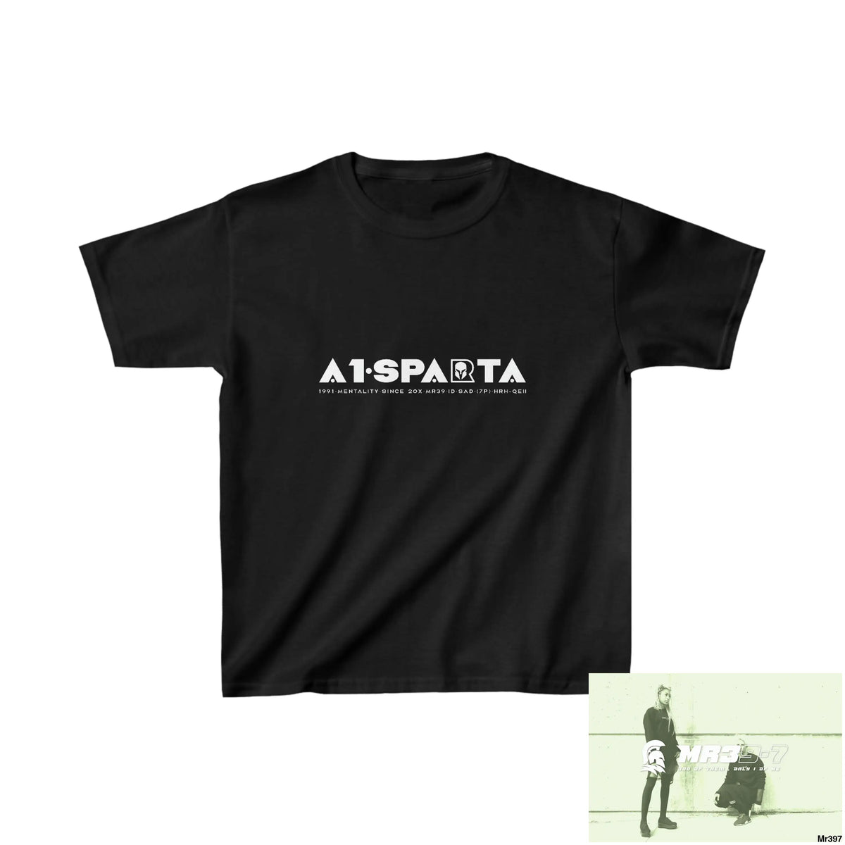 A1- Peace Sparta - Kids Heavy Cotton™ Tee XS / Black Kids clothes