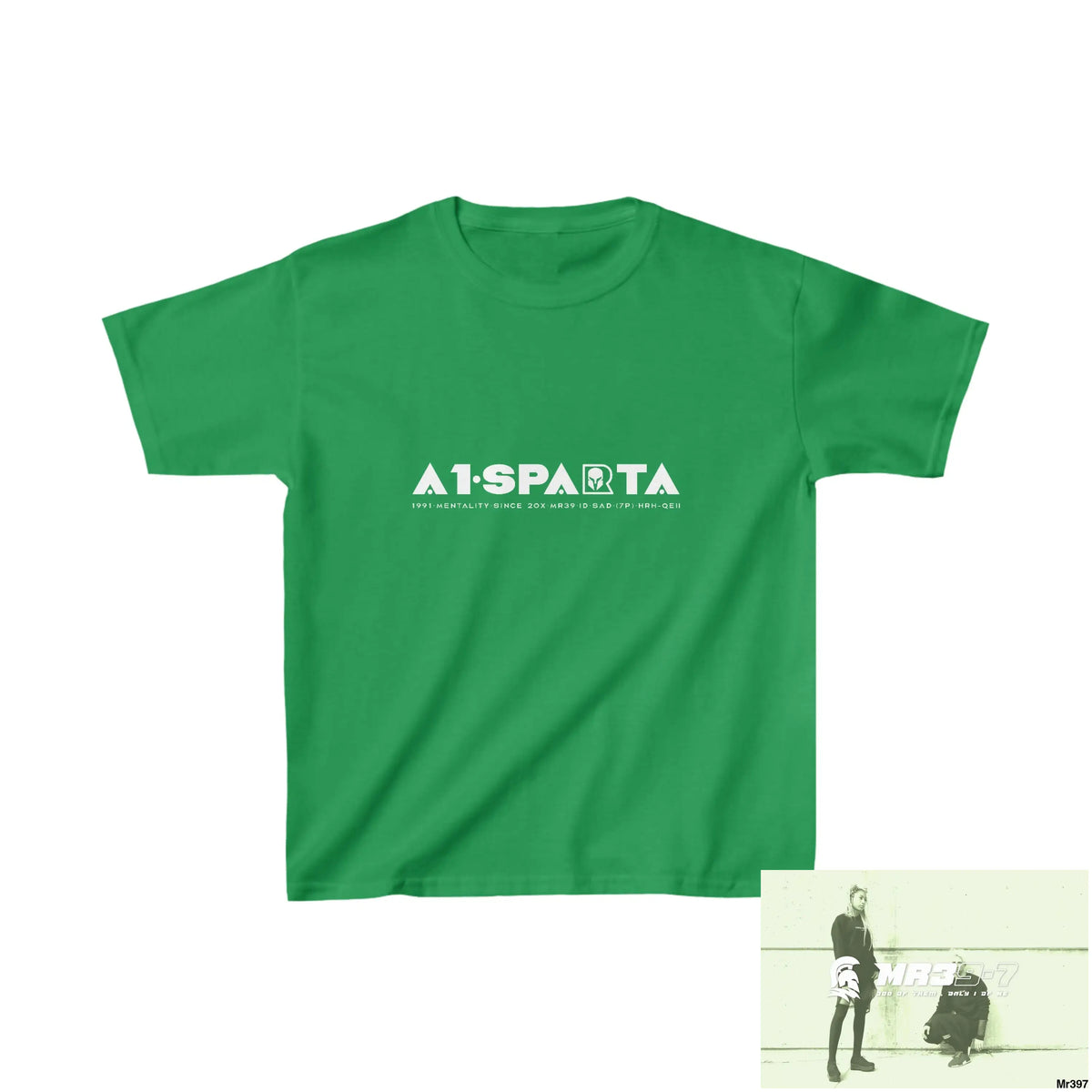A1- Peace Sparta - Kids Heavy Cotton™ Tee XS / Irish Green Kids clothes