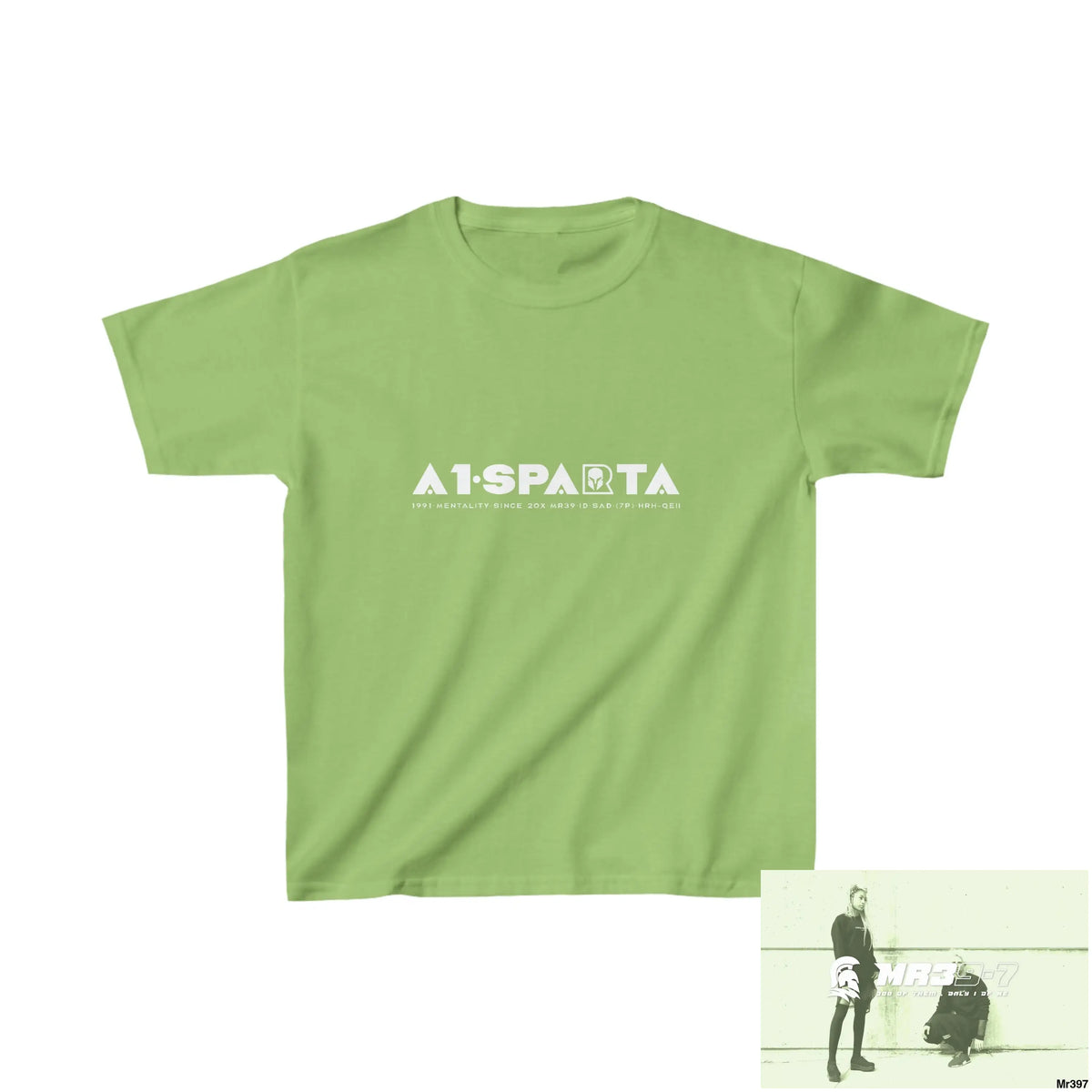 A1- Peace Sparta - Kids Heavy Cotton™ Tee XS / Lime Kids clothes