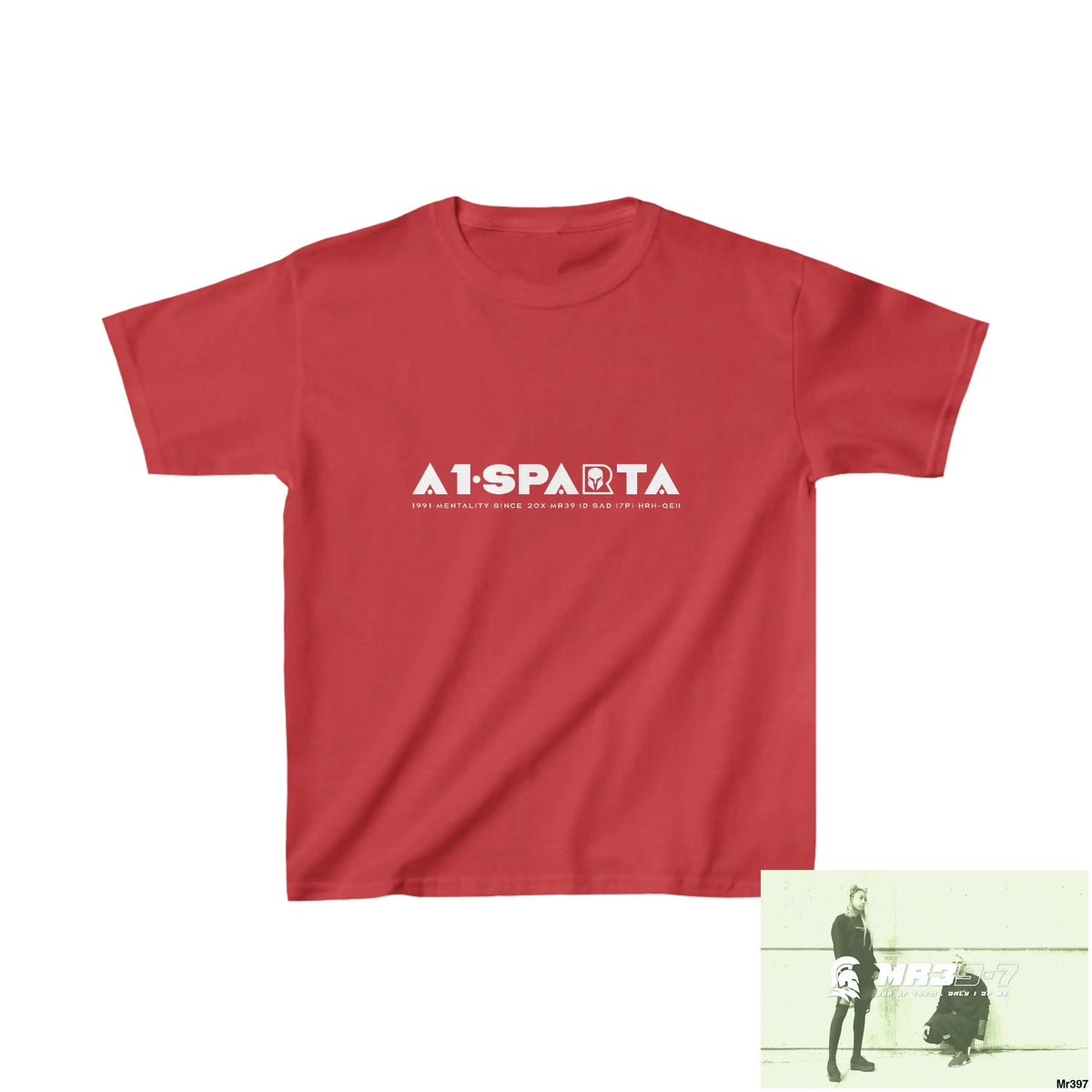 A1- Peace Sparta - Kids Heavy Cotton™ Tee XS / Red Kids clothes