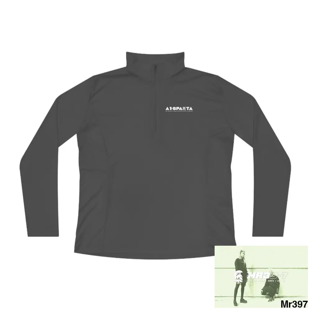 A1- peace Sparta -Ladies Quarter-Zip Pullover Iron Grey / S Long-sleeve