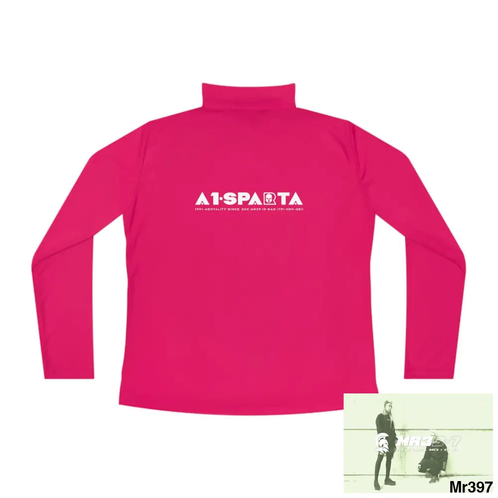 A1- peace Sparta -Ladies Quarter-Zip Pullover Long-sleeve