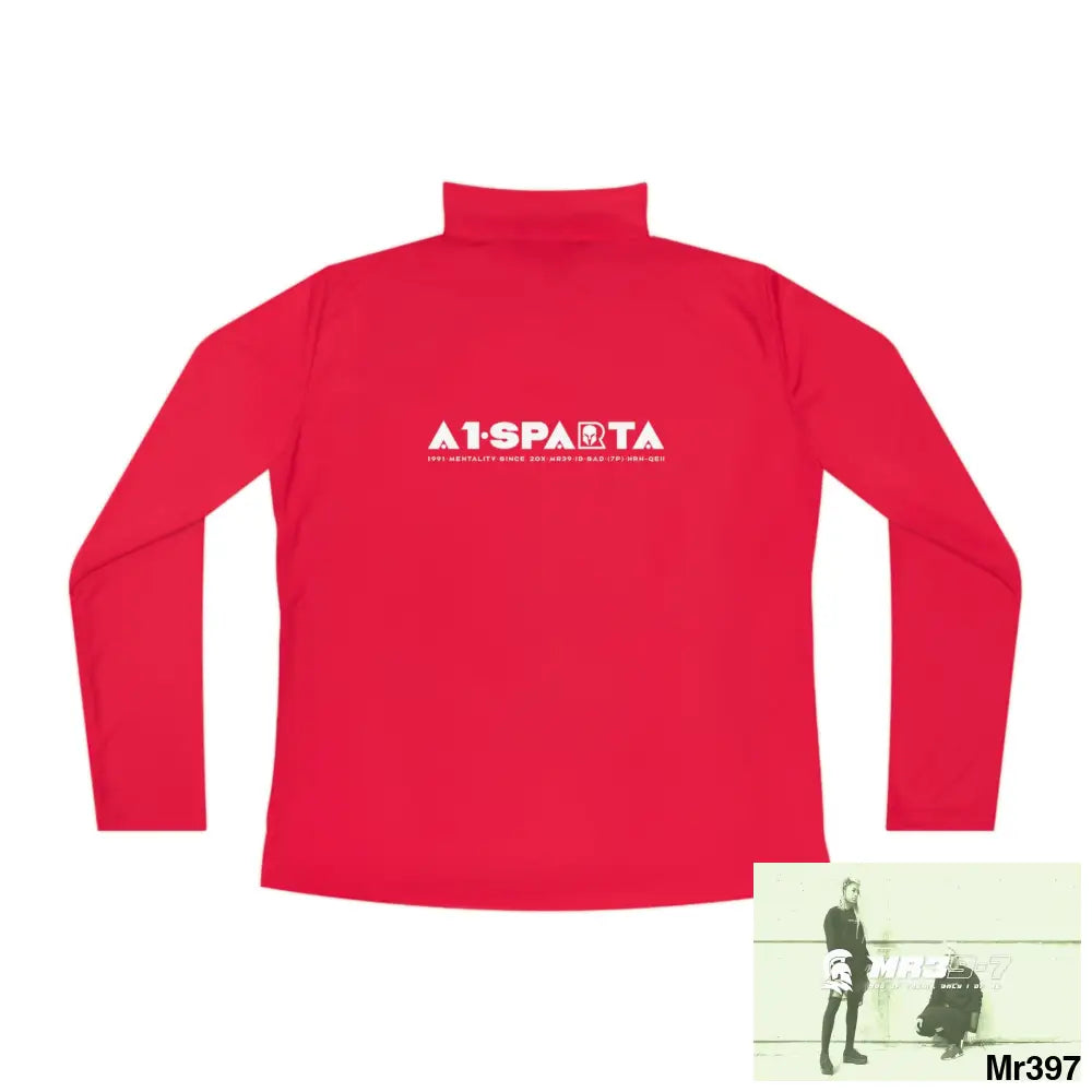 A1- peace Sparta -Ladies Quarter-Zip Pullover Long-sleeve