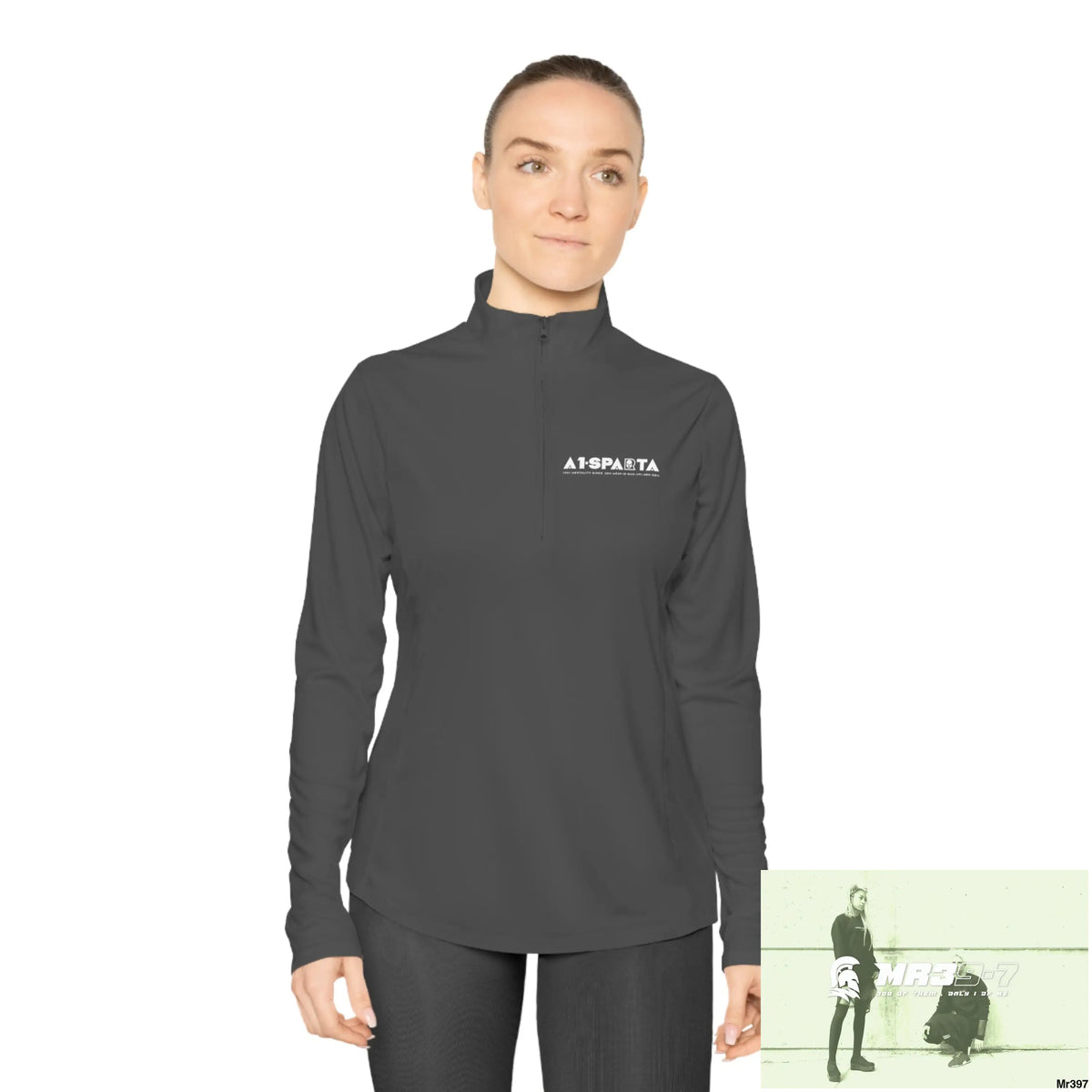 A1- peace Sparta -Ladies Quarter-Zip Pullover Long-sleeve