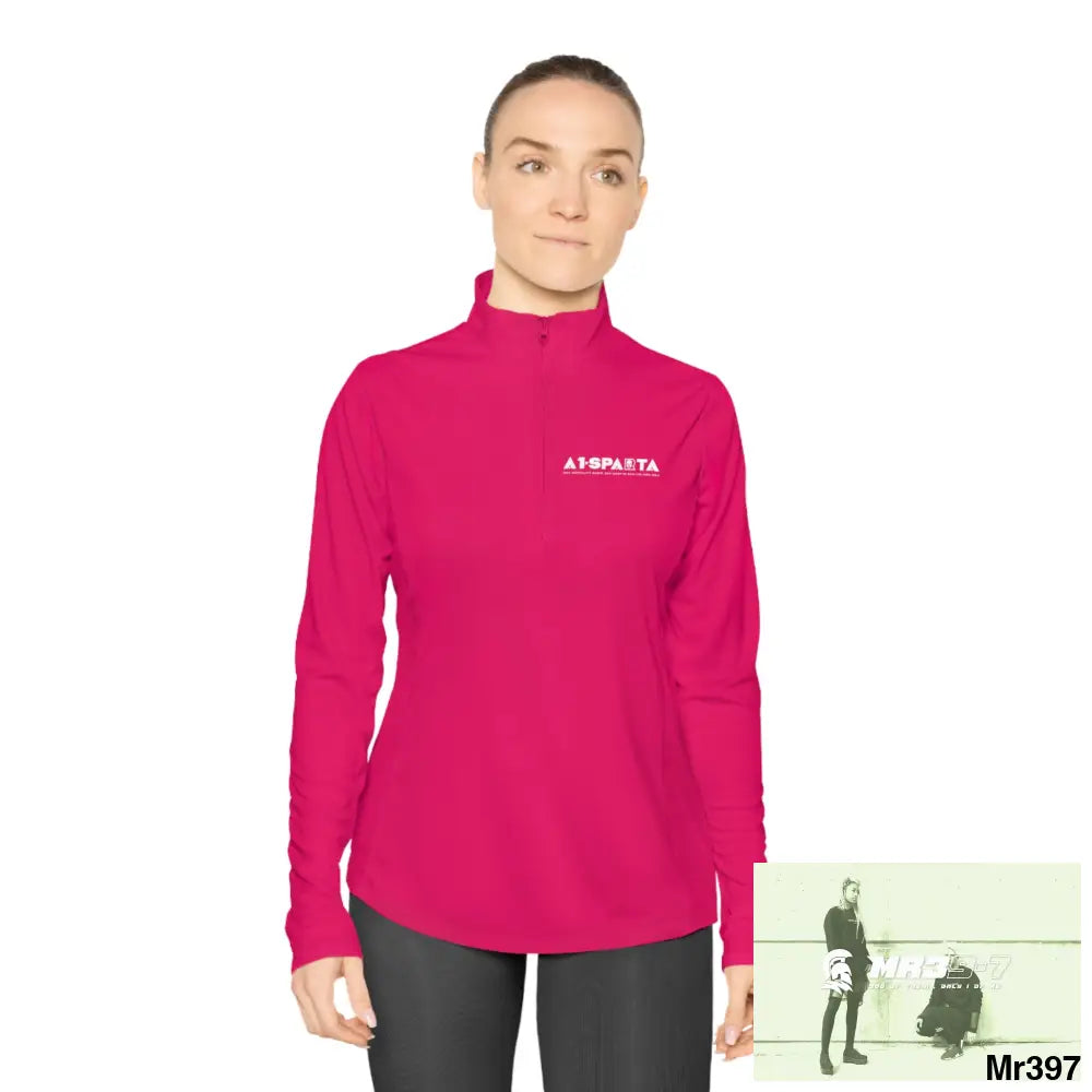 A1- peace Sparta -Ladies Quarter-Zip Pullover Long-sleeve