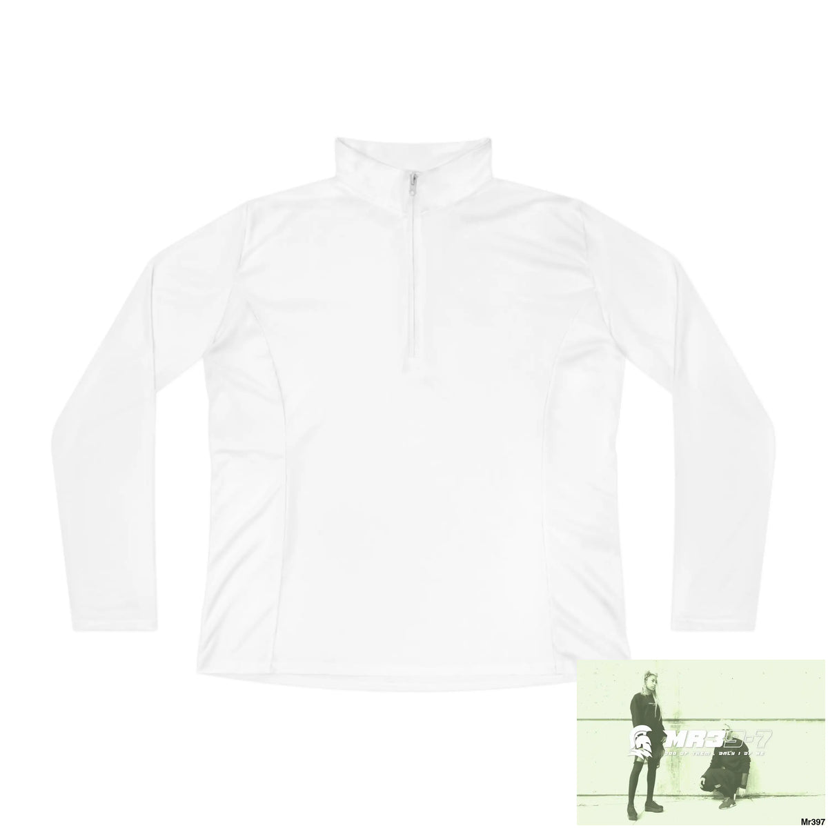 A1- peace Sparta -Ladies Quarter-Zip Pullover White / S Long-sleeve
