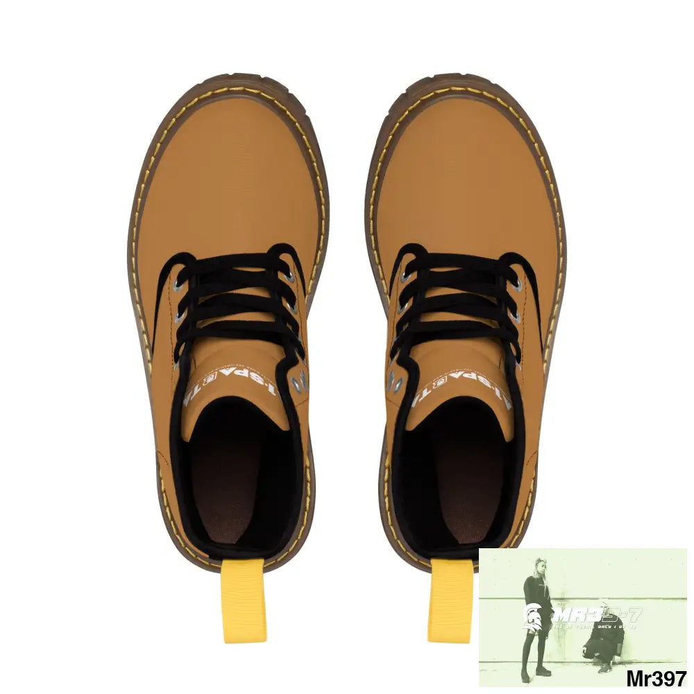 A1-Peace Sparta Light Brown Canvas Boots AOP Shoes