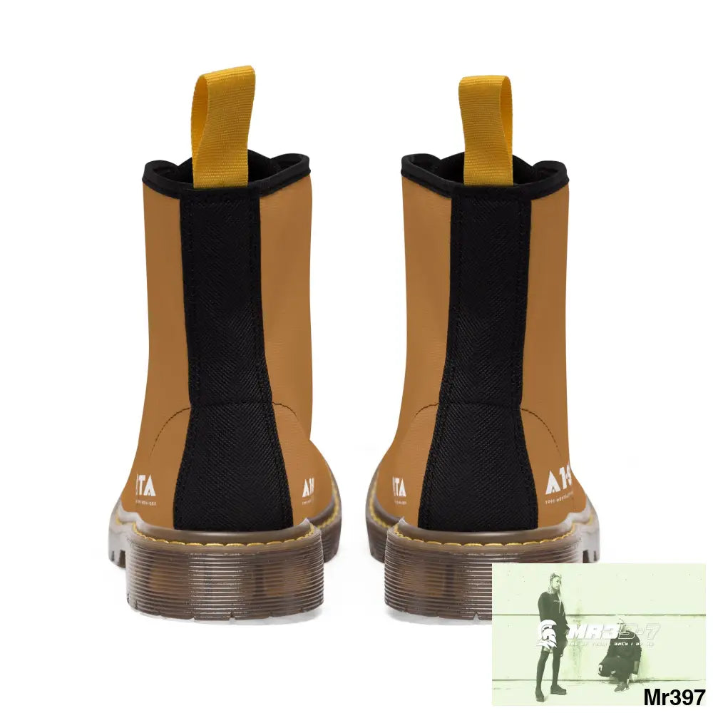 A1-Peace Sparta Light Brown Canvas Boots AOP Shoes