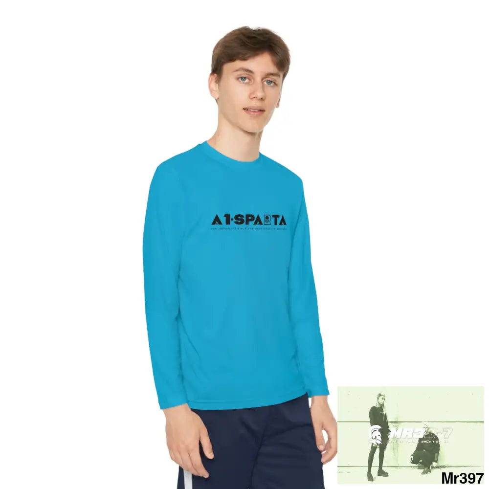 A1-Peace Sparta Youth Long Sleeve Competitor Tee Atomic Blue / L Kids clothes