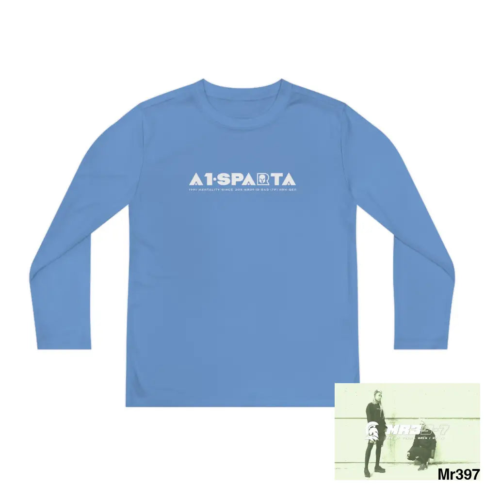 A1-Peace Sparta Youth Long Sleeve Competitor Tee Carolina Blue / S Kids clothes