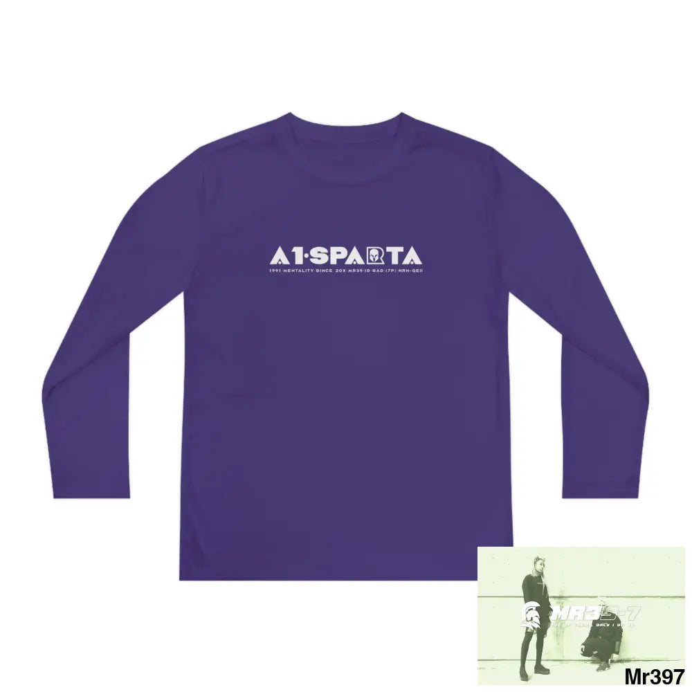 A1-Peace Sparta Youth Long Sleeve Competitor Tee Purple / S Kids clothes