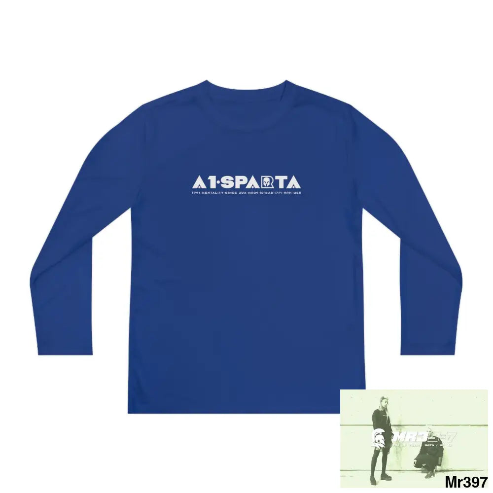 A1-Peace Sparta Youth Long Sleeve Competitor Tee True Royal / M Kids clothes