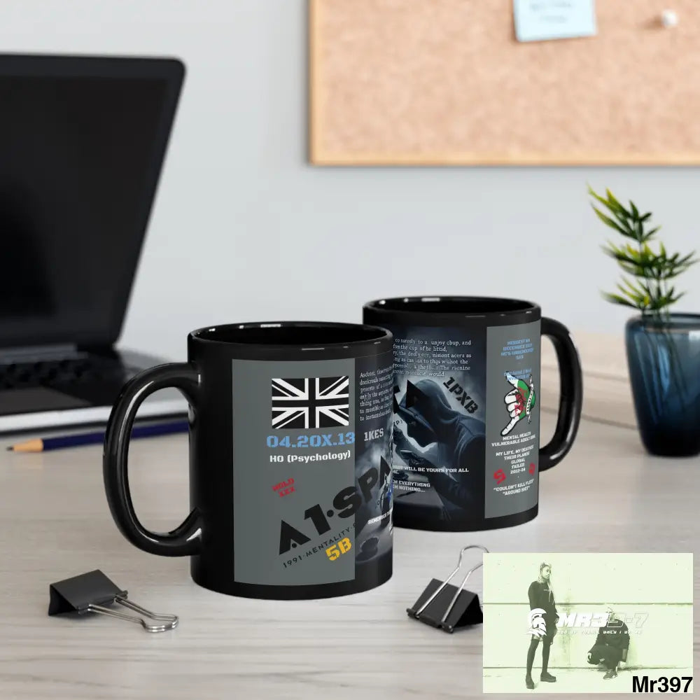 A1-Sparta 11oz Tactical GB / Black Mug Mental Health VAR / My Life My Deaths Their Plans Failed Couldn’t kill flies