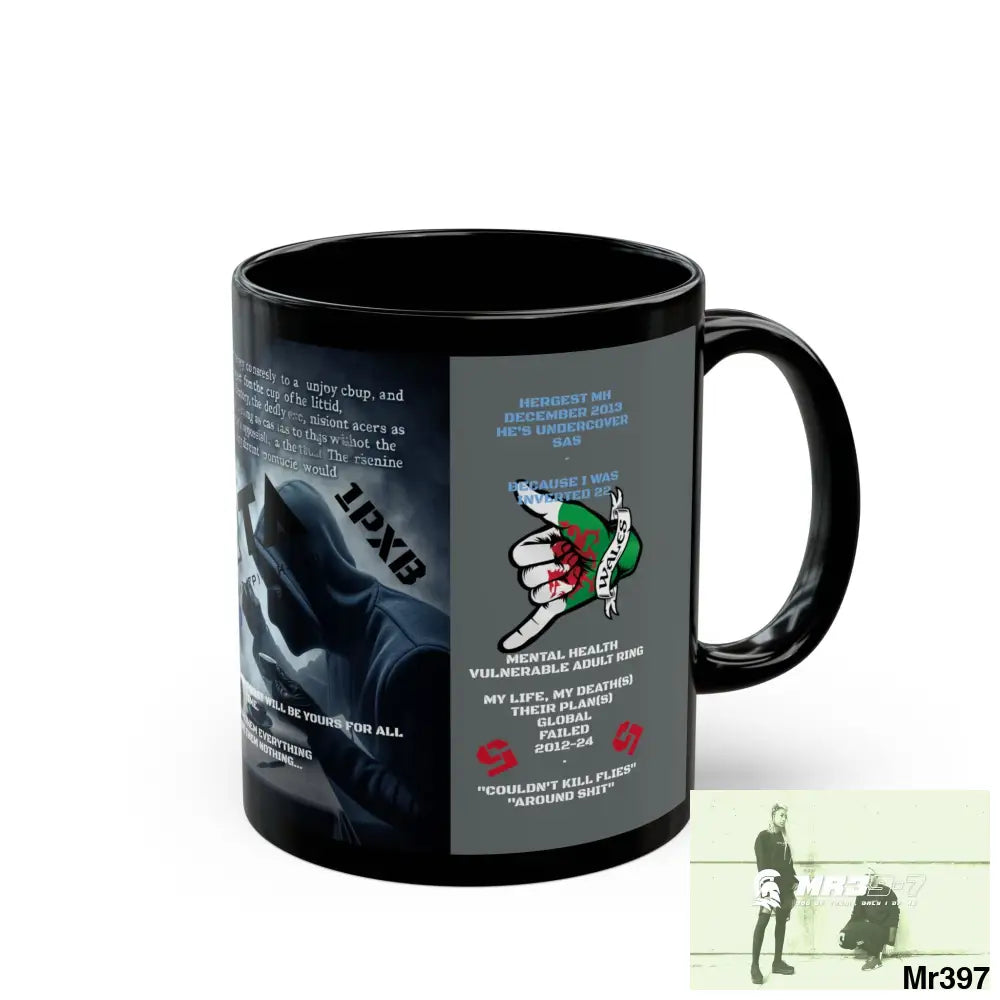 A1-Sparta 11oz Tactical GB / Black Mug Mental Health VAR / My Life My Deaths Their Plans Failed Couldn’t kill flies