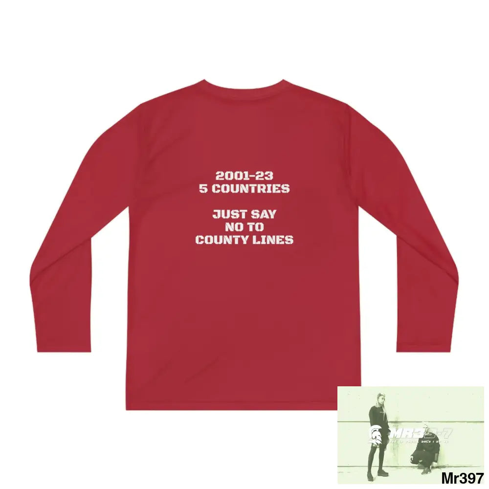 A1-Sparta 2001-23 5 Countries Just Say No To County Lines Youth Long Sleeve Competitor Tee Kids clothes