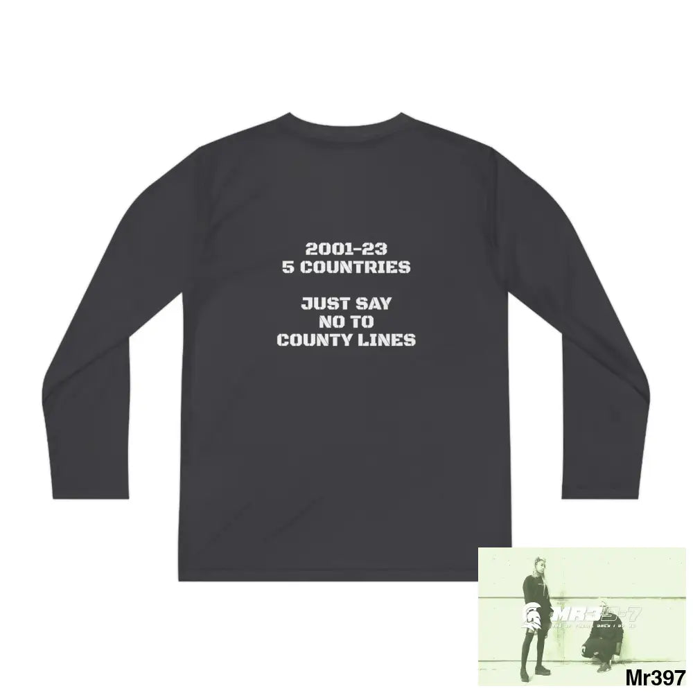 A1-Sparta 2001-23 5 Countries Just Say No To County Lines Youth Long Sleeve Competitor Tee Kids clothes