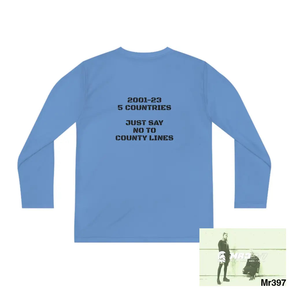 A1- Sparta 2001-23 5 Countries Just Say No To County Lines Youth Long Sleeve Competitor Tee Kids clothes