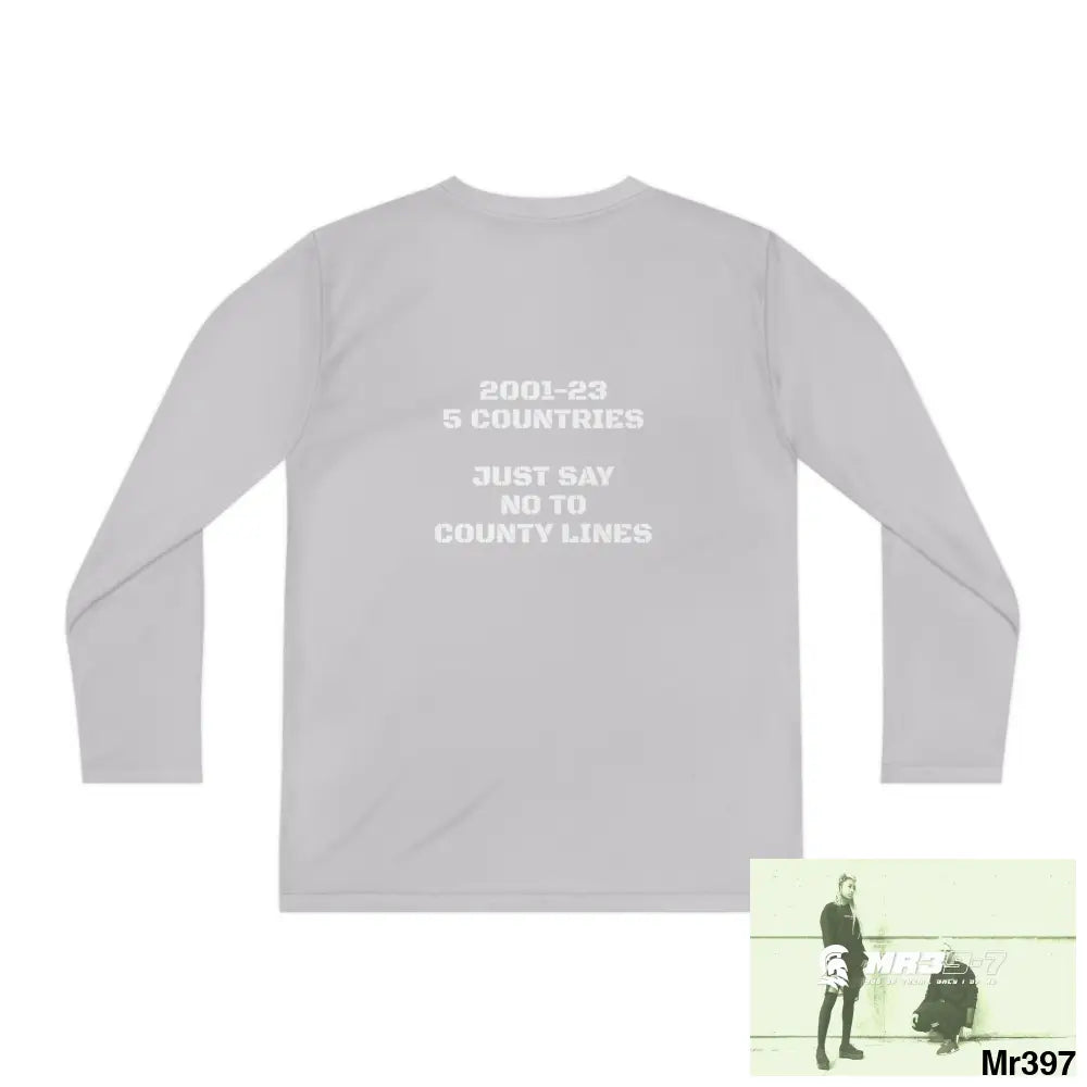 A1-Sparta 2001-23 5 Countries Just Say No To County Lines Youth Long Sleeve Competitor Tee Kids clothes