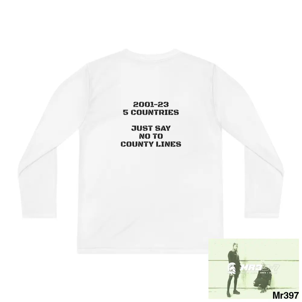 A1- Sparta 2001-23 5 Countries Just Say No To County Lines Youth Long Sleeve Competitor Tee Kids clothes