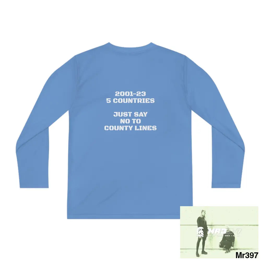 A1-Sparta 2001-23 5 Countries Just Say No To County Lines Youth Long Sleeve Competitor Tee Kids clothes