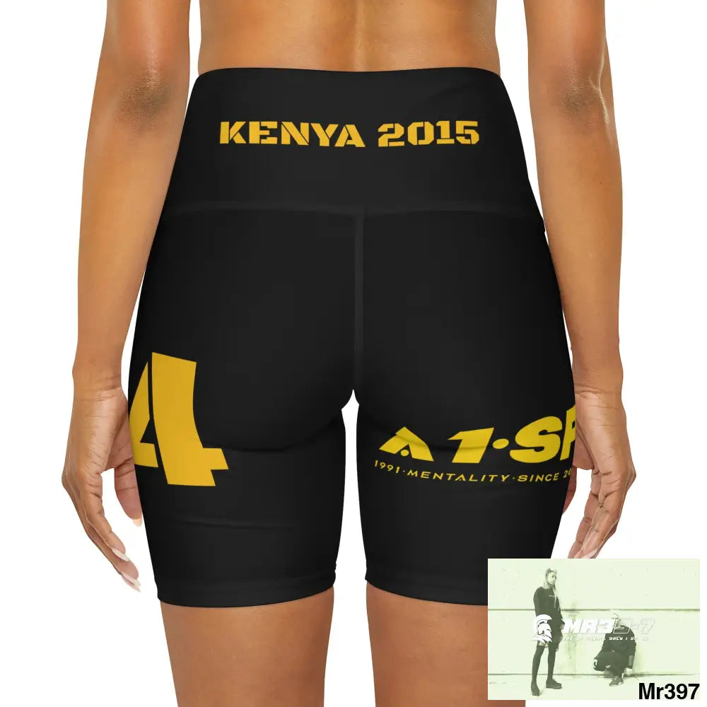 A1-Sparta 2015 Kenya High Waisted Yoga Shorts (AOP) All Over Prints