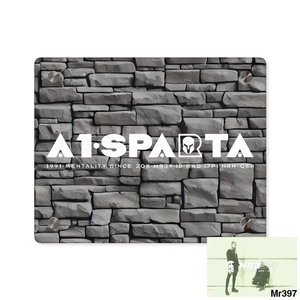 A1-Sparta 3D Dark Black Brick Wall 32k Ultrarealistic High quality Acrylic Wall Art Panels 10″ x 8″ (Horizontal)
