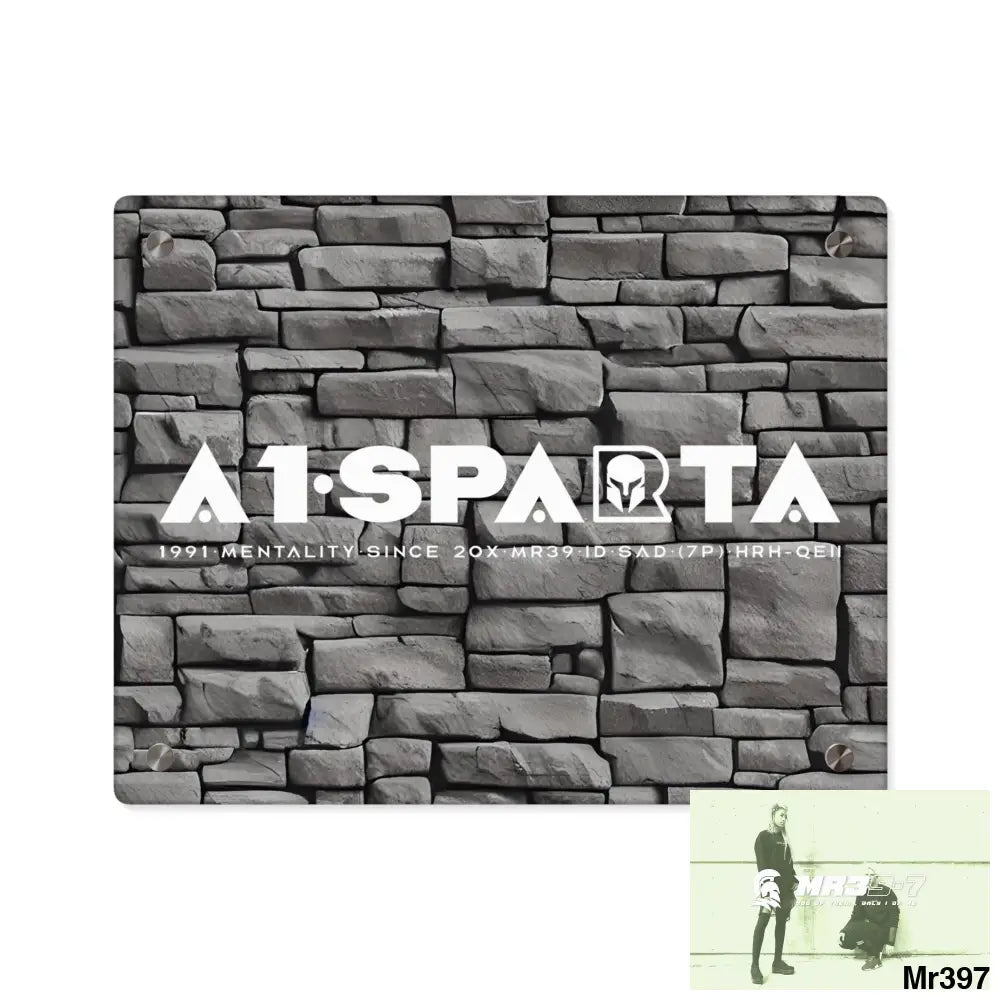 A1-Sparta 3D Dark Black Brick Wall 32k Ultrarealistic High quality Acrylic Wall Art Panels 14″ x 11″ (Horizontal)