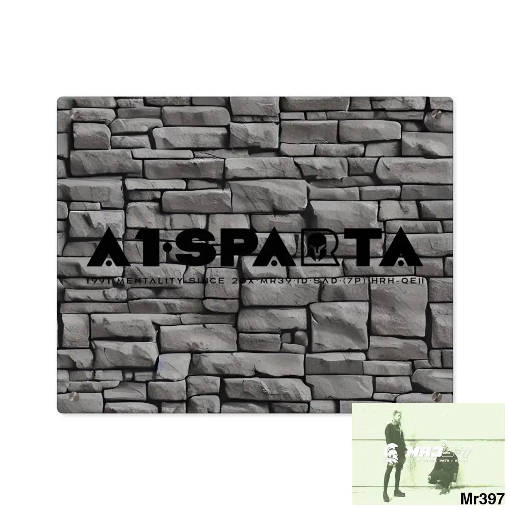 A1-Sparta 3D Dark Black Brick Wall 32k Ultrarealistic High quality Acrylic Wall Art Panels 20″ x 16″ (Horizontal)